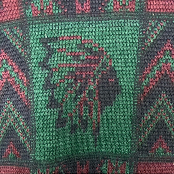 Tricots St Raphael vintage Indian Head Knit Wool Native American Sweater. L - Picture 10 of 13